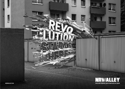NRWalley – Revolution starts here Slogan kommt aus Wand
